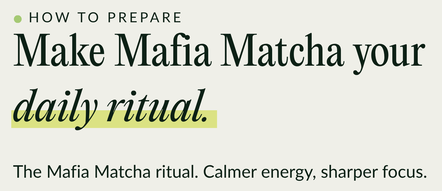 Make Mafia Matcha your daily ritual