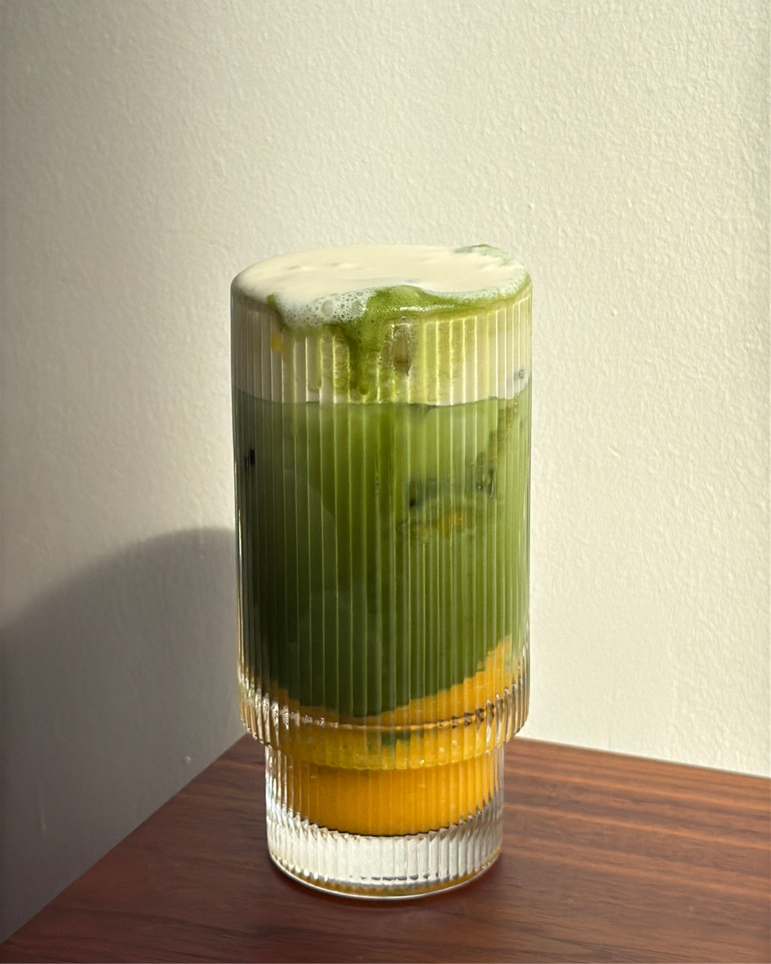 Velvet Peach Iced Matcha