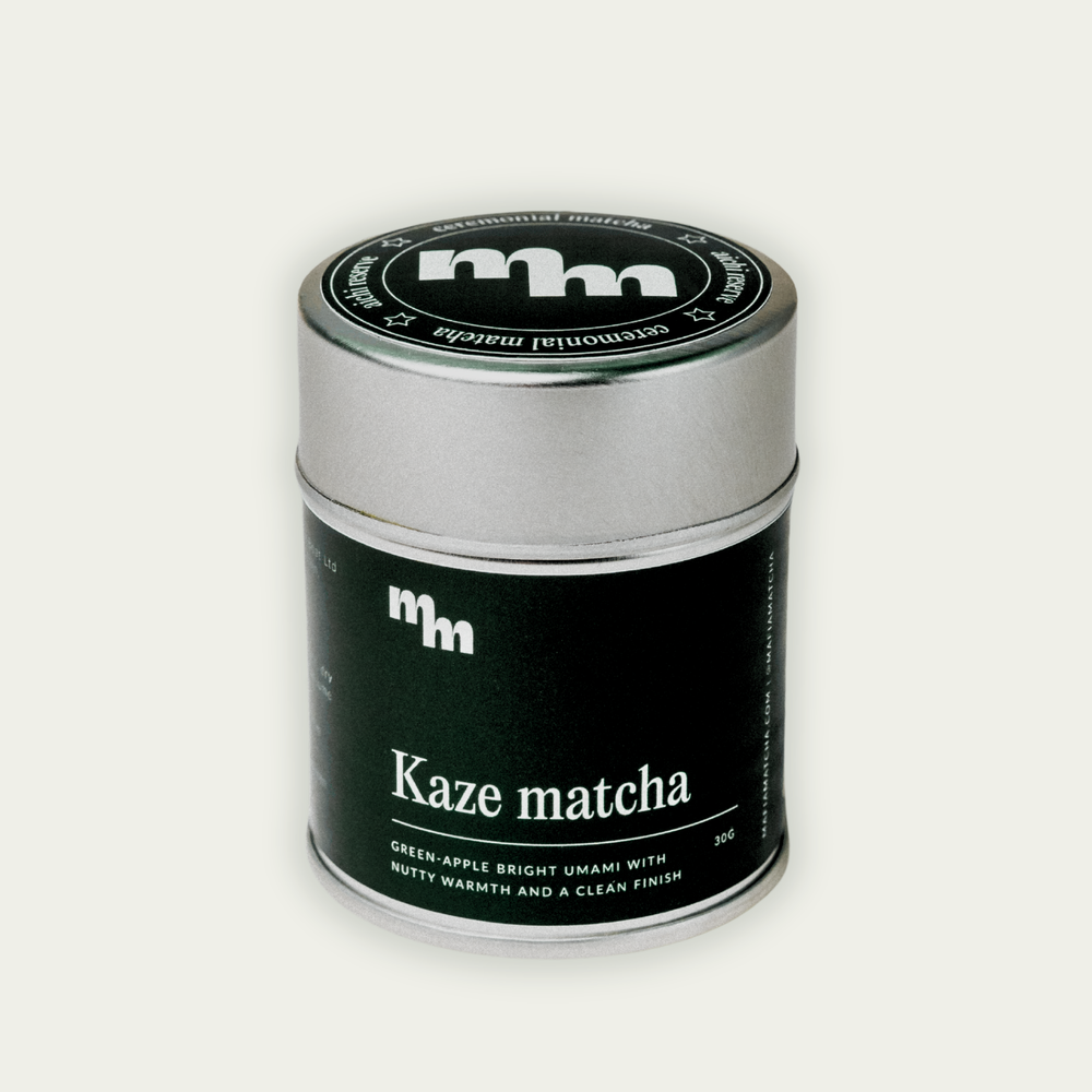 
                      Mafia Matcha Kaze Aichi Collection ceremonial grade matcha 30g tin, organic Japanese matcha Ireland
                    