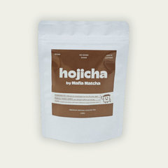 Mafia Matcha Shizuoka hojicha powder 100g pouch on a light background