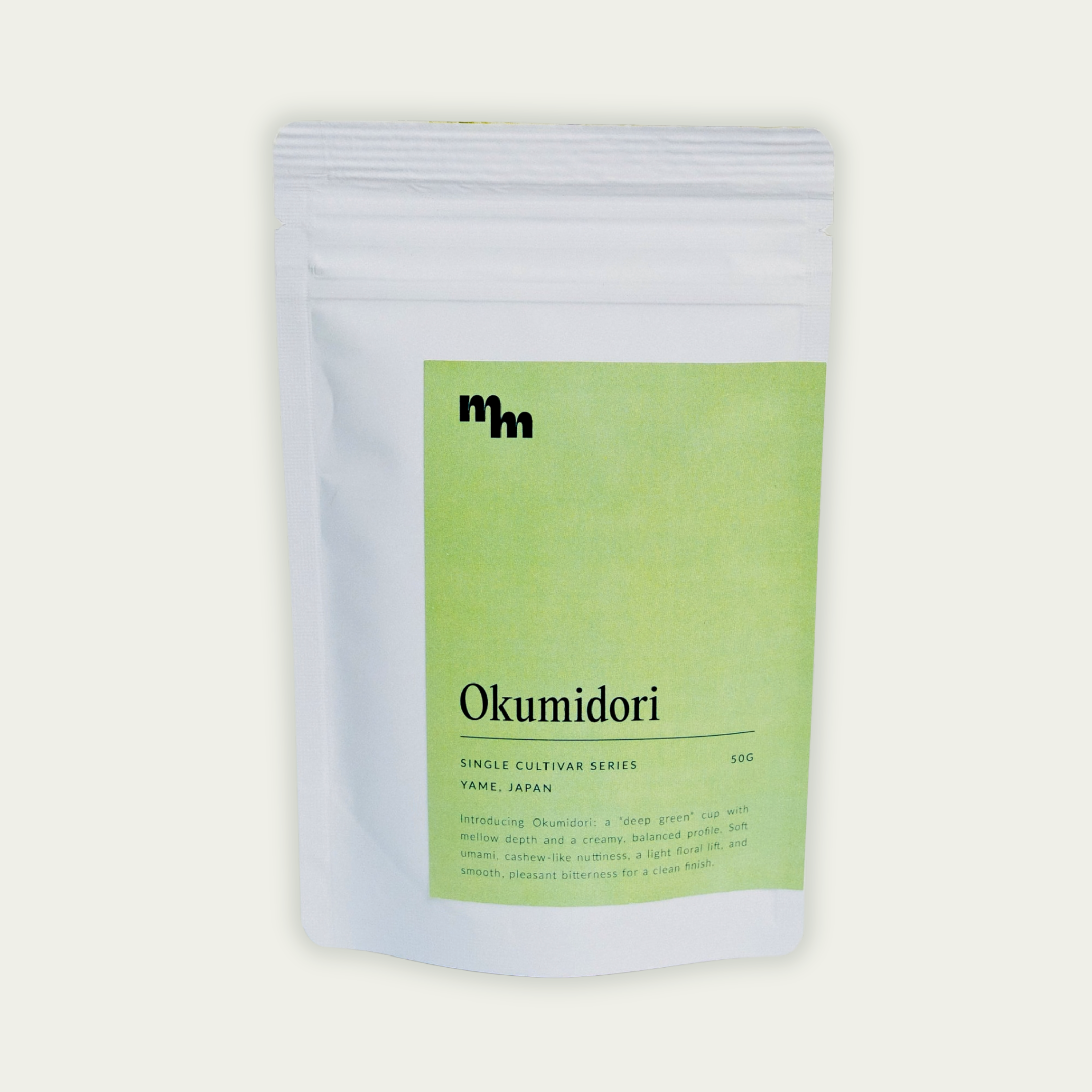 Mafia Matcha Yame Okumidori First Harvest ceremonial matcha 50g pouch, sourced from Yame Japan